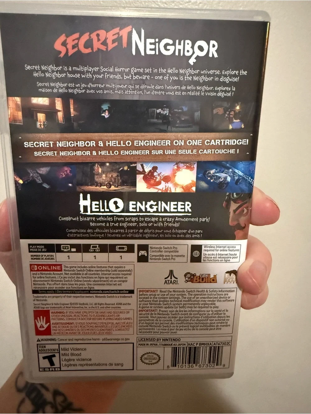 Nintendo Switch Secret Neighbor & Hello Engineer Bundle - Blue Cover